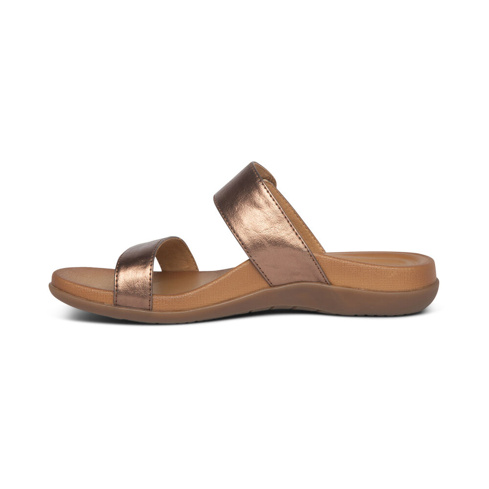 Aetrex Women's Mimi Water-Friendly Sandals - Bronze | USA CHBCX63